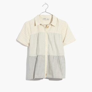 Madewell x Denim Project Stripe-Mix Button down